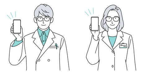 人物イラスト 薬剤師 男女 正体 シンプル