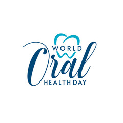 World Oral Health Day Typographic Logo Design