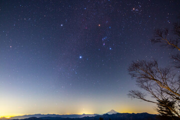 長寿の星カノープスと富士山