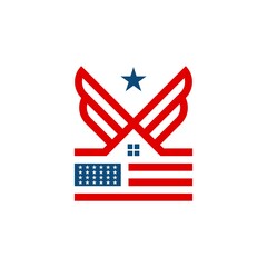 American real estate logo. logo for american veterans