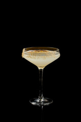 Daiquiri cocktail isolated on a black background.