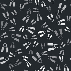 Grey Sport expander icon isolated seamless pattern on black background. Sport equipment. Vector.