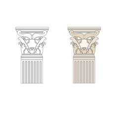 ANCIENT ROMAN AND HISTORICAL CLASSIC DECORATIONS GOTHIC COLUMNS AND FRIEZES IN ANCIENT VETIAN STYLE