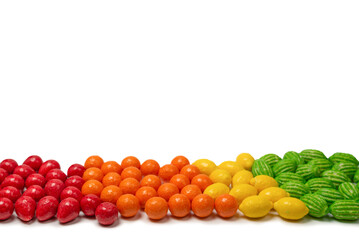 Chewing gums isolated on white background.