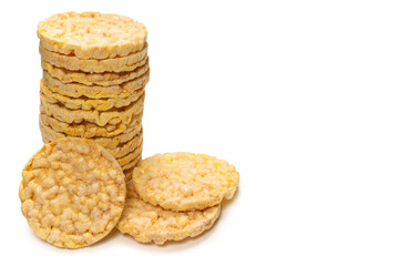 Rice wafer isolated on white background.