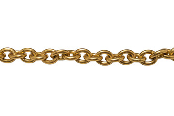 Obraz premium Golden chain isolated on white background.
