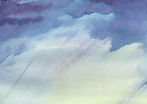 sfondo ad acquerello. cielo nuvoloso.