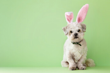 Lhasa apso wearing Easter costume