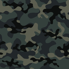 Camouflage seamless military forest pattern, stylish print. Vector illustration