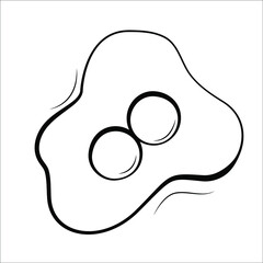 Omelet colouring. Fried eggs icon. Simple element illustration. Egg logo.
