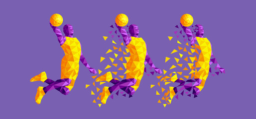basketball player jumping high design