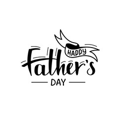 Calligraphy and hand drawn lettering. Happy Father's Day card. Isolated vector illustration for card, postcard, poster, banner.
