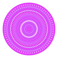 Creative pink points round symbol. Abstract symmetrical logo. Mosaic pink beautiful beads. Circle dots modern pixel floral art icon. Pattern ornament decorative wheel illustration eps10.