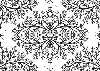 Tradition floral seamless pattern, damask vintage ornament. Royal victorian flourish wallpapper, luxury textile. Vector illustration.