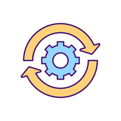 Making clear contract items RGB color icon. Setting rules of document flow in your comapny. Discussing way of services and products providing for customers. Isolated vector illustration