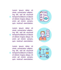 Designed by professionals concept icon with text. Language learning online courses for everyone. PPT page vector template. Brochure, magazine, booklet design element with linear illustrations