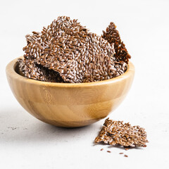 Seeded chips, flaxseed crackers. Space for text.