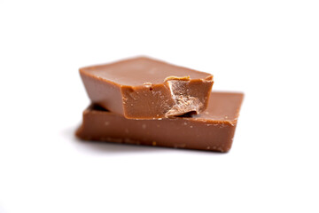 Chocolate bars stack isolated on white