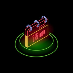 Neon calendar icon