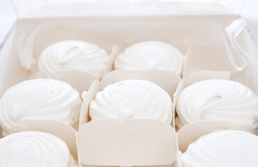 white marshmallow in a box.