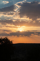 Fototapeta premium Sunset with vibrant colors in southern Andalusia in Spain