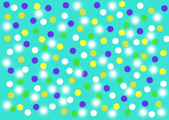 Colored circles on a turquoise background