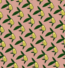 pattern avocado on pink background
