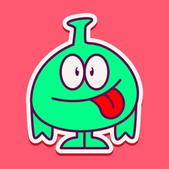 cute monster cartoon doodle design for coloring, backgrounds, stickers, logos, symbol, icons and more