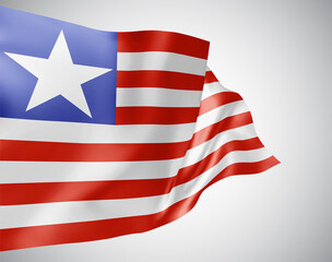 Liberia, vector 3d flag isolated on white background