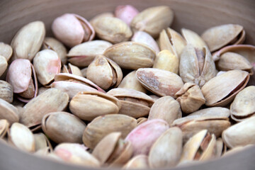 Salted pistachios close up 1