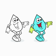 colorful and cheerful blue water illustration