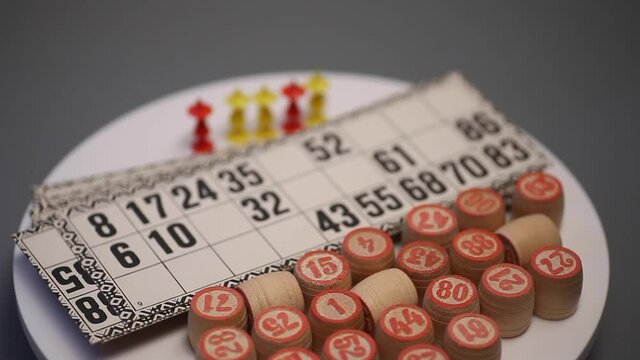 Cards and kegs for Russian lotto bingo game