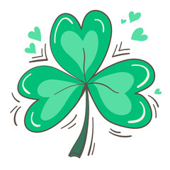 Saint Patrick's Day hand drawn graphic illustration. Clover
