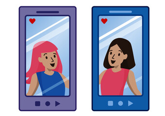 Pareja gay de mujeres con teléfono celular, san valentín, dia de los enamorados