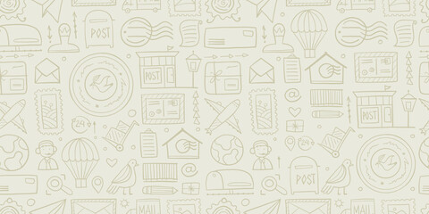 Post Office. Seamless Pattern for your design