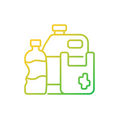 Plastic waste gradient linear vector icon. Plastic pollution. Synthetic and semi-synthetic materials. Thin line color symbols. Modern style pictogram. Vector isolated outline drawing