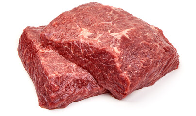 Raw beef meat, isolated on white background