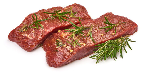 Beef meat, ready to cook, isolated on a white background