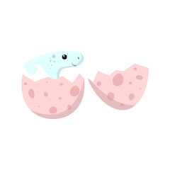 Little dinosaur in an egg. Vector illustration.