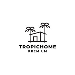 Tropic Home logo vector icon illustration line outline style