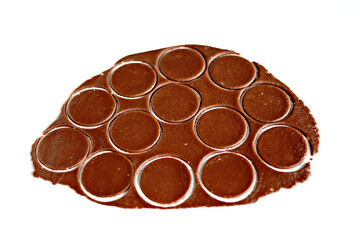 Chocolate dough on the table