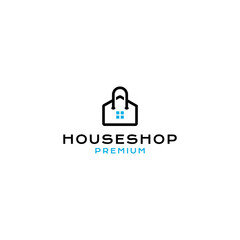 House Shop logo vector icon illustration line outline style