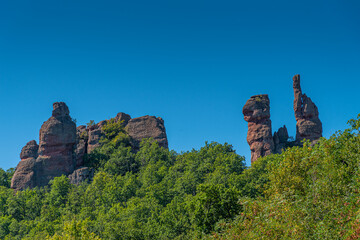 Rock formations called Belogradchik rocks in Bulgaria