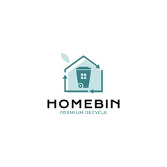 Home Bin logo vector icon illustration line simple style
