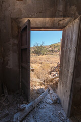 interior of an old abandoned farmhouse