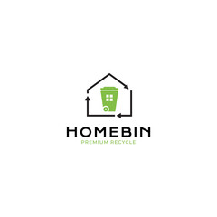Home Bin logo vector icon illustration line simple style