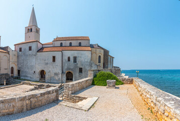 View of the episcopal basilica in Porec, Croatia