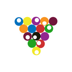 Billiard ball sport vector illustration pool game sphere icon. Round billiard ball isolated white snooker set gambling design. Circle equipment colorful icon top view. Hobby object glossy sport design