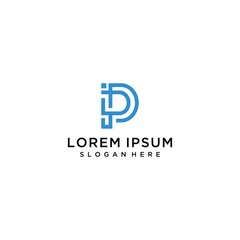 initial P letter logo vector monogram	
