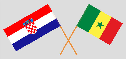 Crossed flags of Croatia and Senegal